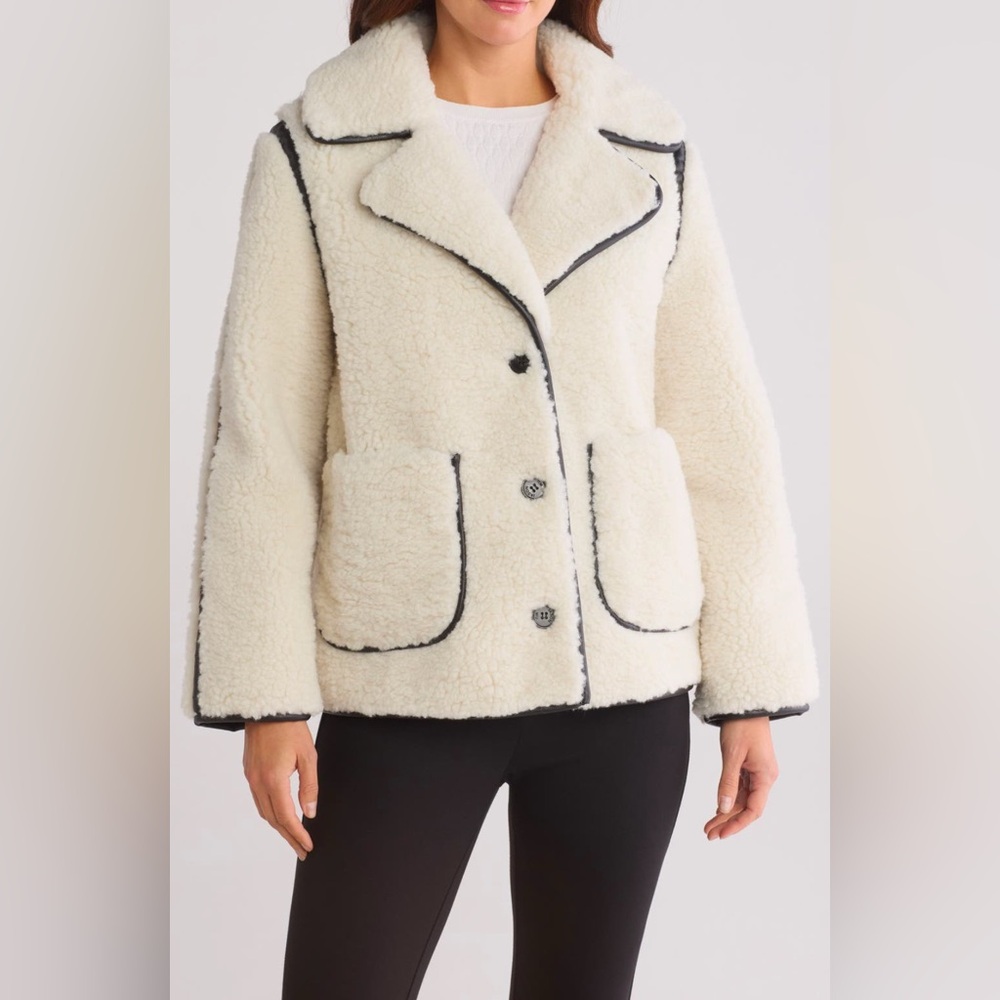 NWT ❤️ Jason Wu - White Faux Shearling Coat - MSRP $158 - Picture 2 of 4